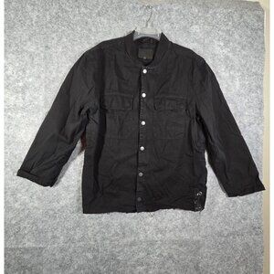 Civil Society men's Casual Twill Button Down Lightweight Jacket Black Size XL